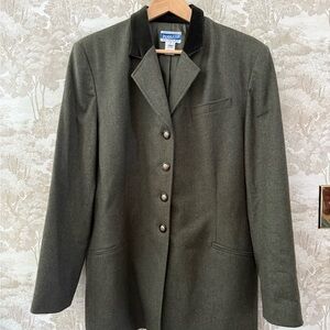 Pendleton Olive Green Wool Blazer with Velvet Collar
